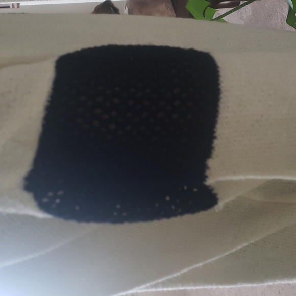 Fifty Street s crewneck open knit mesh arm bands cross stitch front ribb… cross - Picture 5 of 7